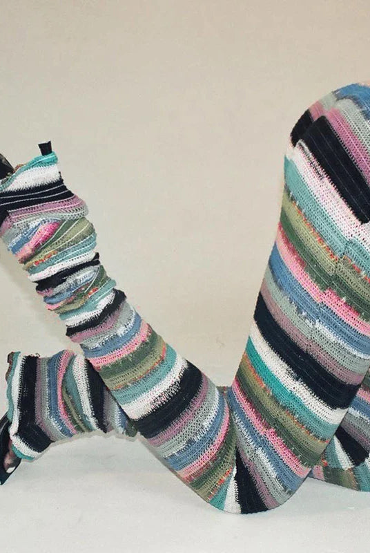 Ashoreshop-Colorful-Striped-Sweater--Knitted-Trousers-Random-Printed-Casual-pants-leggings