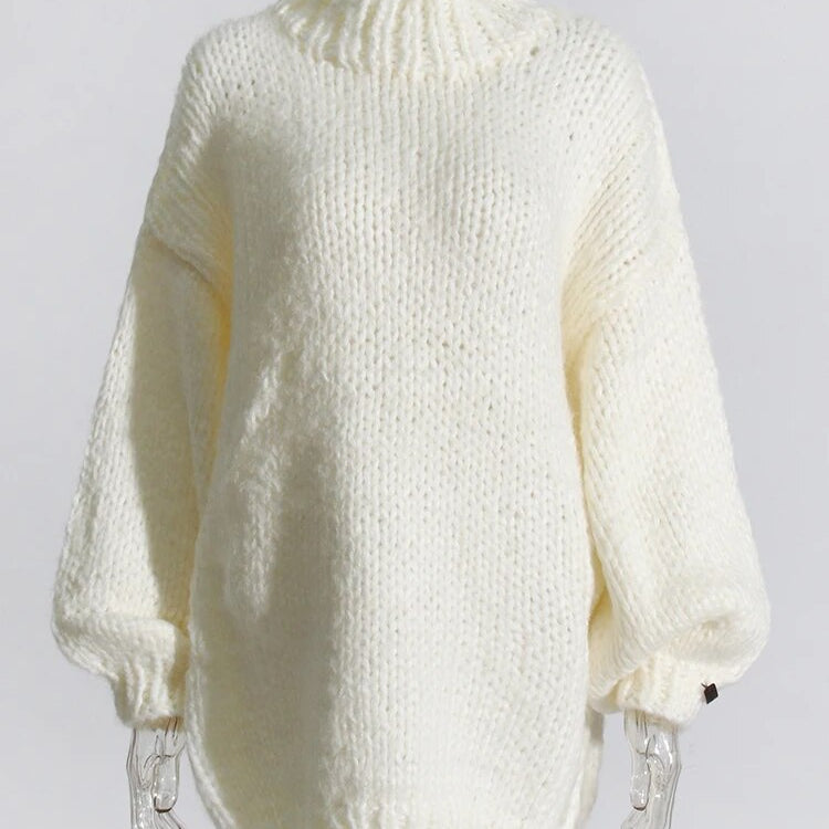 Ashoreshop-Mohair_Sweaters_For_Women_Round_Neck_Lantern_Sleeve_Loose_Sweater_Dress-7