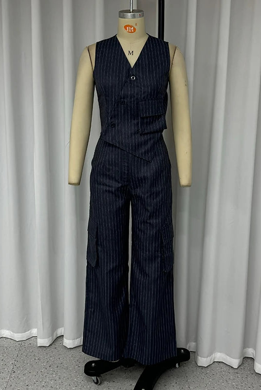 Ashoreshop-Office-2-Piece-Set-Women-Sleeveless-Striped-Printed-V-Neck-Irregular-Single-Breasted-Vest6
