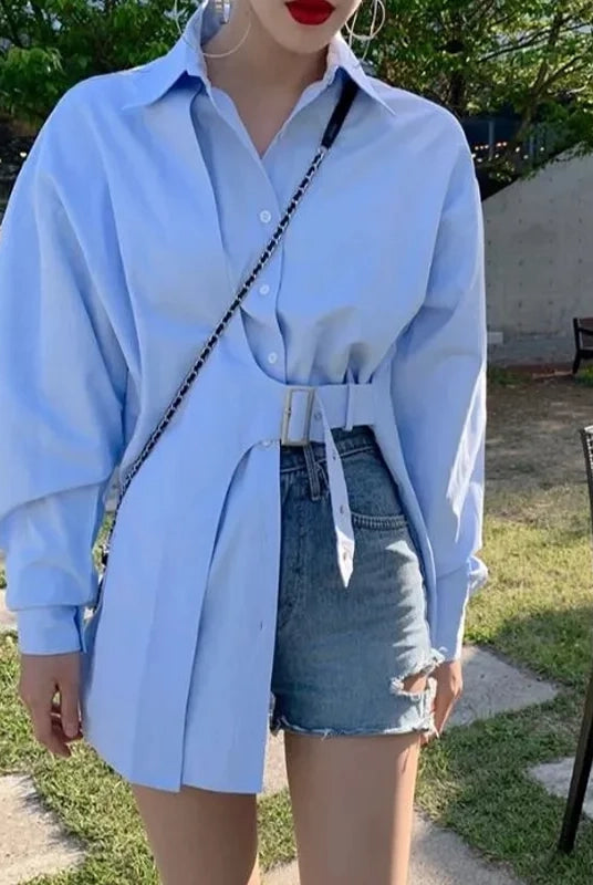 Ashoreshop-Oversize--Shirts Women-Tunic-Shirt-Turn-Down-Collar-Full-Sleeve-Shirts