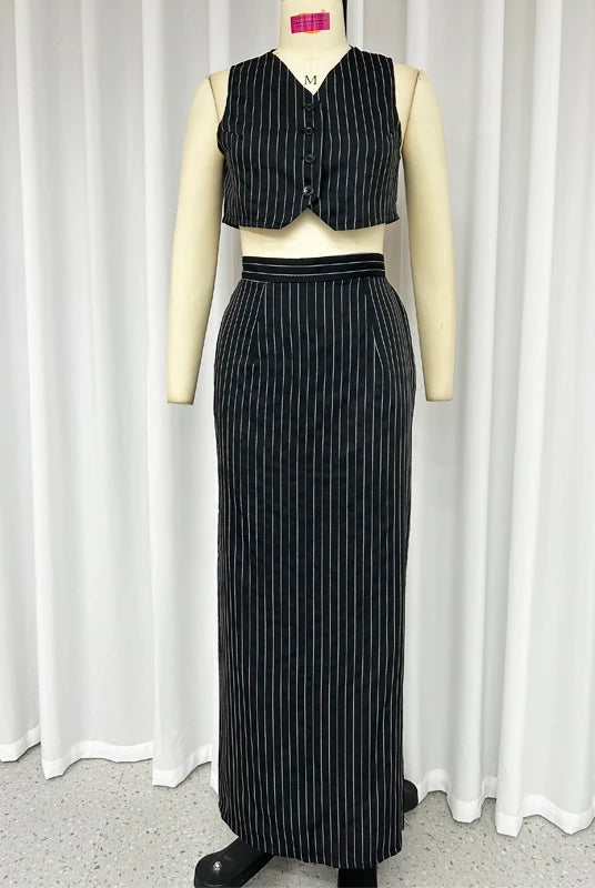 Ashoreshop-Two-Piece-Set-Women-Office-Sleeveless-Single-Breasted-Button-Vest-Top-8