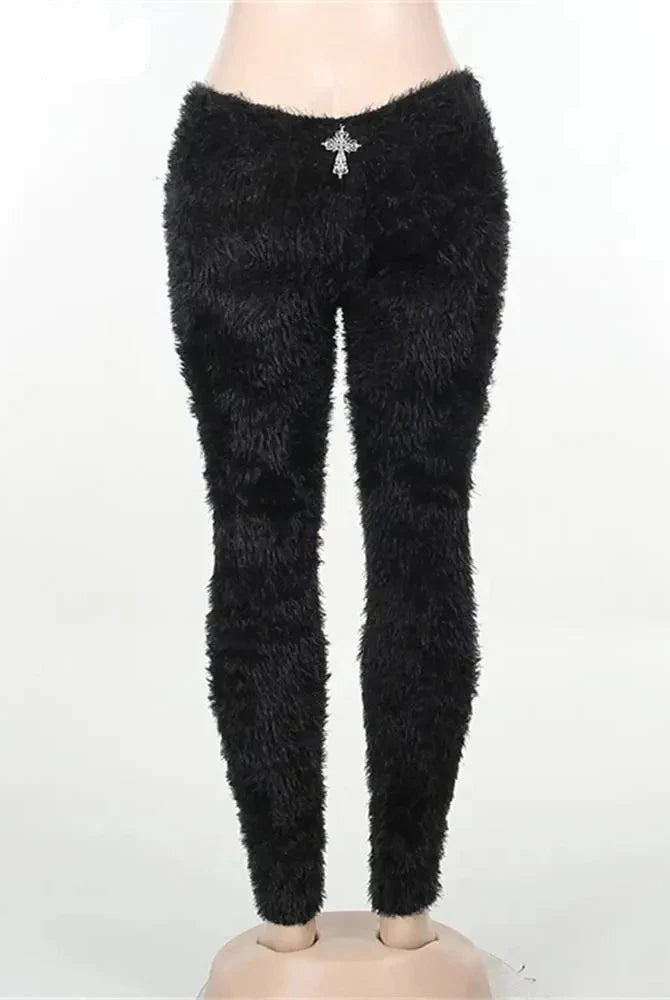 Ashoreshop-Women-fur-legging-2023-Mohair-Trousers