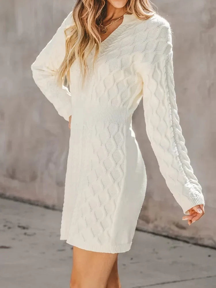 Ashoreshop_Women_Autumn_Cable_Knitted_Dress_V-Neck_Long_Sleeved_Slim_Sweater_Dresses_For_Women_Bodycon_Party_Winter-10