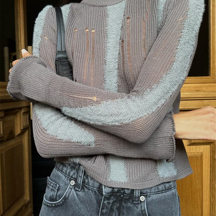 Ashore Shop Knitted Tops Casual Women Long Sleeve Autumn Winter Y2K Sweater Tops