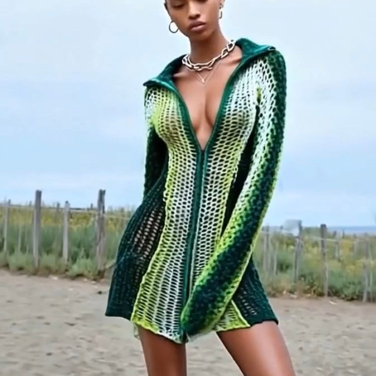 Ashore Design Knitted Thin Sweater Dress For Beach Getaway