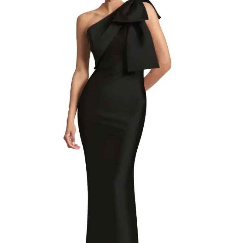 Ashore Shop Elegant One Shoulder Satin Mermaid Formal Dress