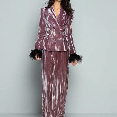 Women Crush Velvet Pant Suit Two Piece Sets