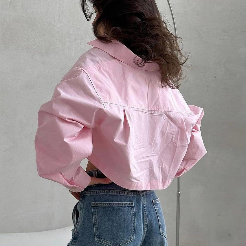 Ashore Shop Short Boxy White Woman Blouse 2023 Elegant Trendy