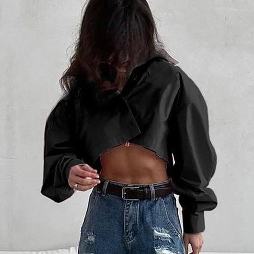 Ashore Shop Short Boxy White Woman Blouse 2023 Elegant Trendy