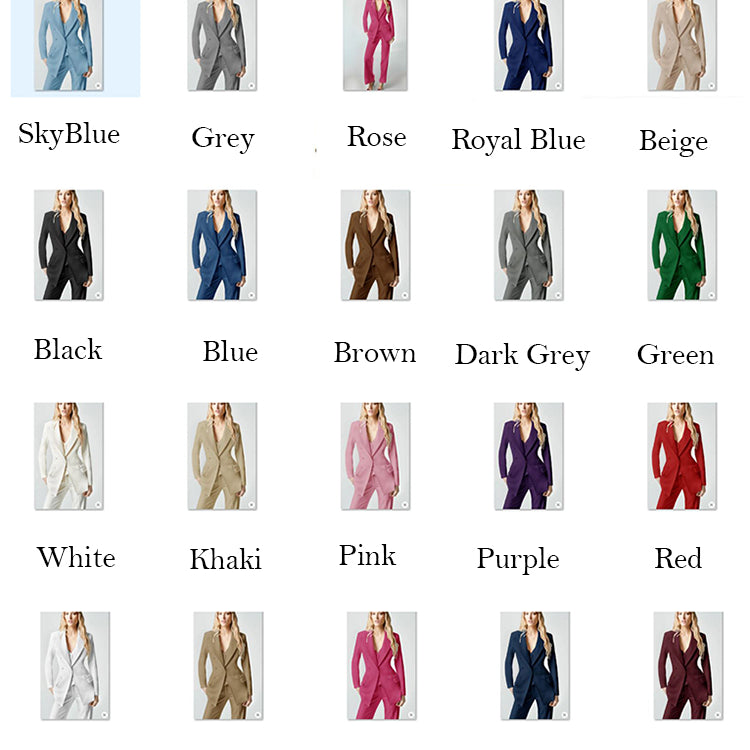 Modern Women's 3 Pcs Double Breast Formal Pant Suit Sets