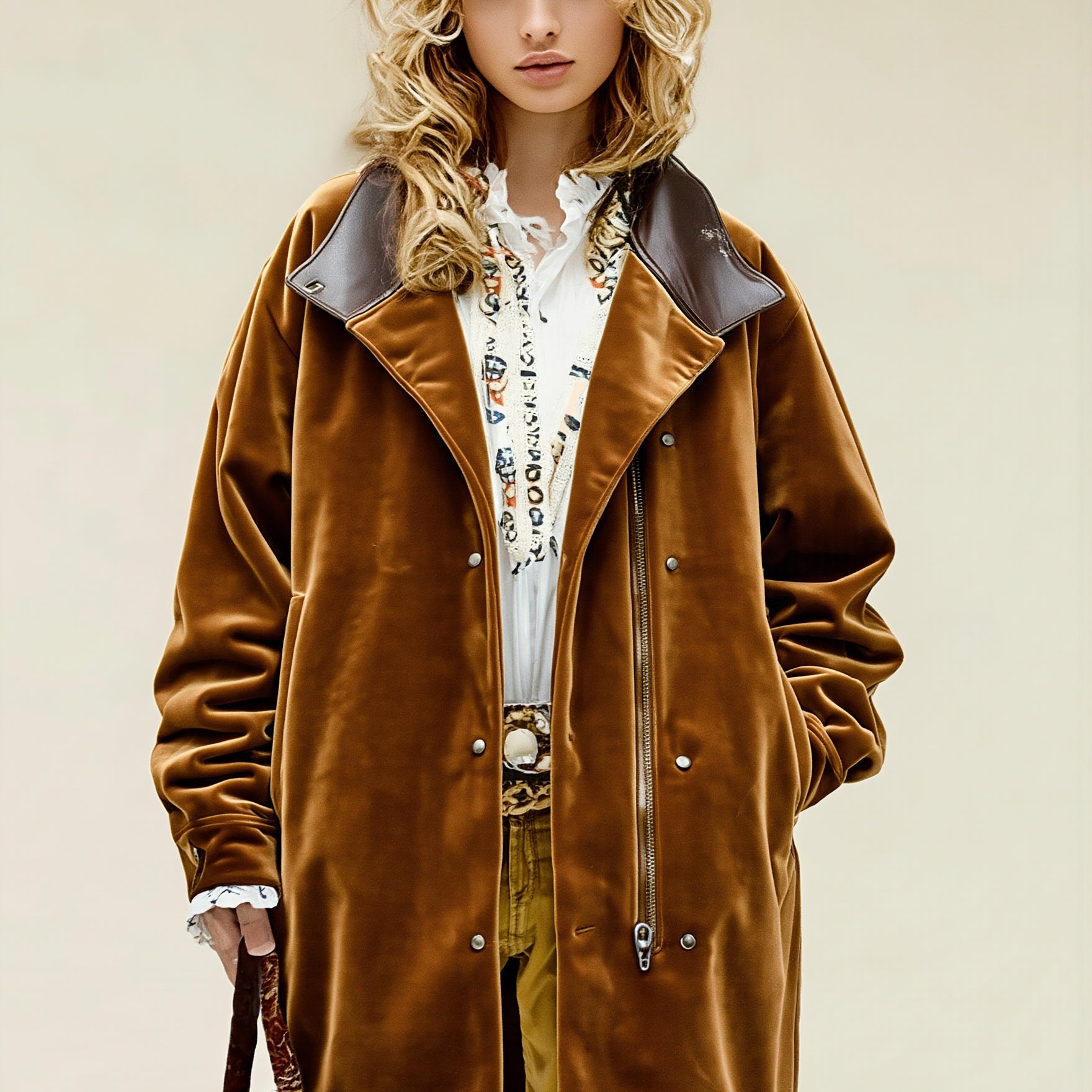 Velvet Trench Coat ASHORE® Country Festival Golden Velvet Trench Coat