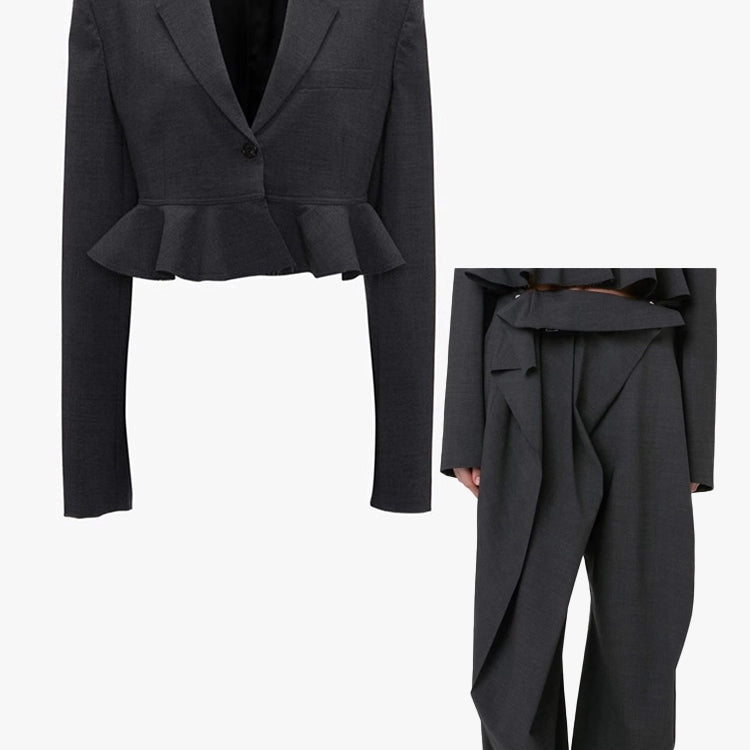 Ashore Shop stylish black two-piece suit with modern design elements