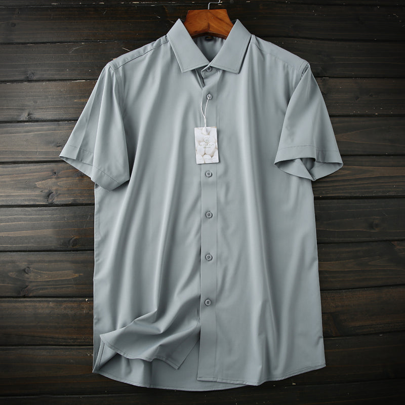 100% Real Silk Cool Shirts Ashore Mens Summer Short Sleeve Button Front Shirts