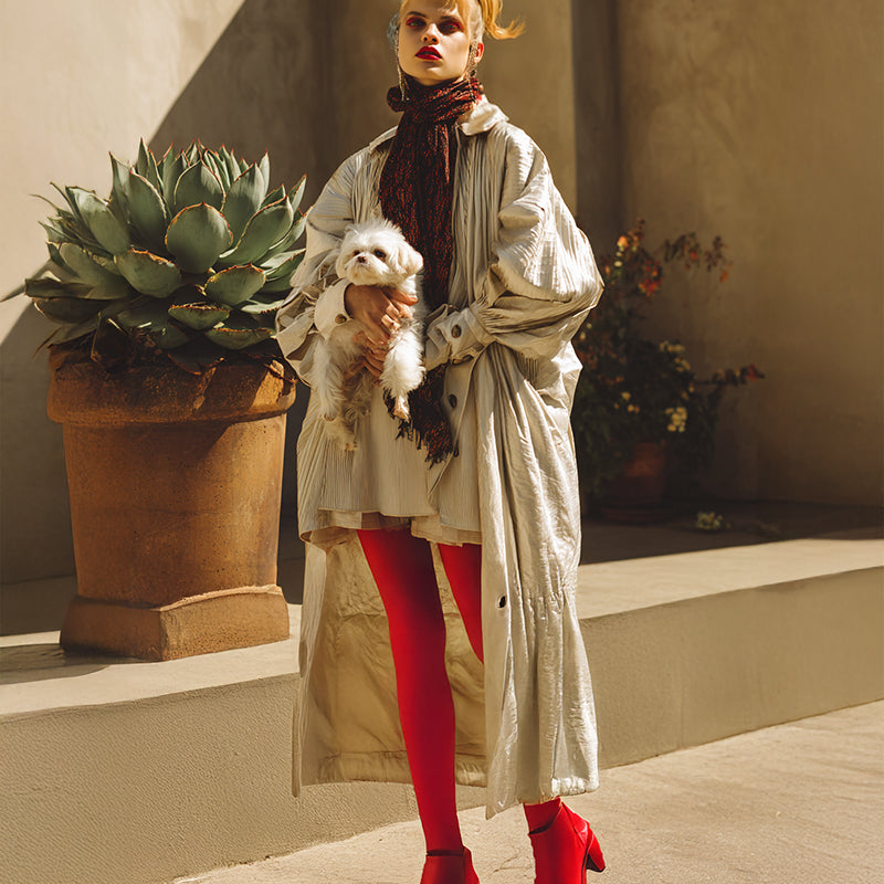 Designer_Pleated_Long_Crushed_Silk_Shirt_Cardigans_Spring_2026_New