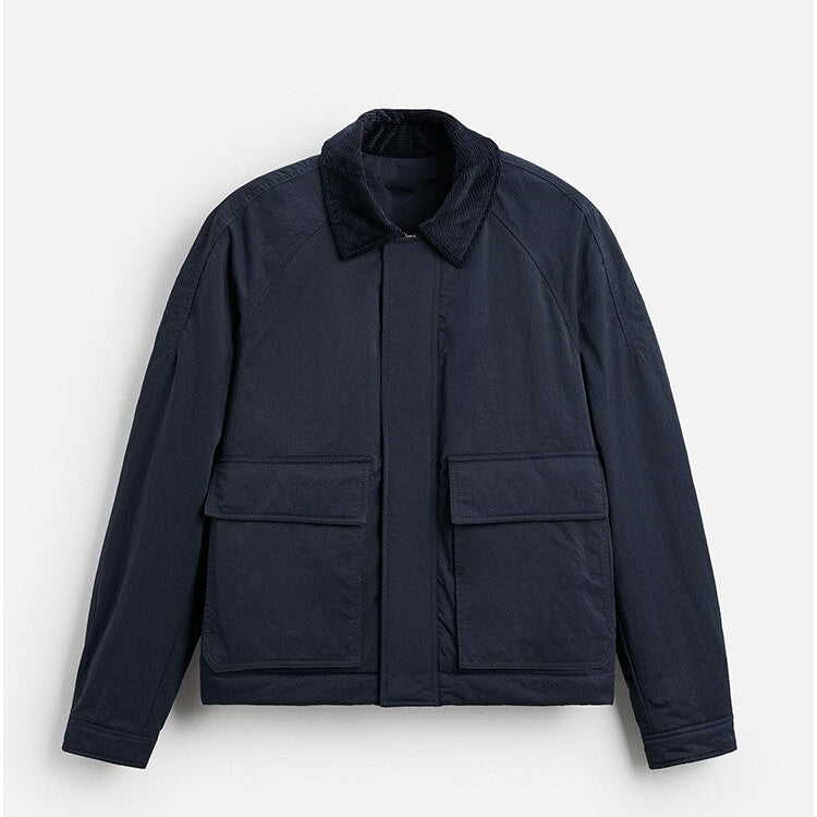 Ashore Modern Men Short Utility Light Filled Jacket for Spring or Autumn