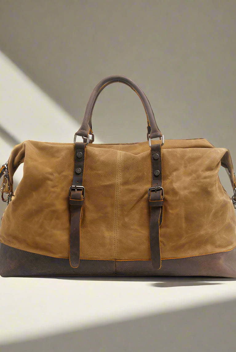 Durable_waxed_canvas_travel_bag_Men_Women_Large-capacity_workwear_travel_bag_camping_Bags