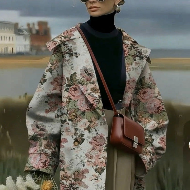 ASHORE® Urban Stroller Jacquard women Flower Coat