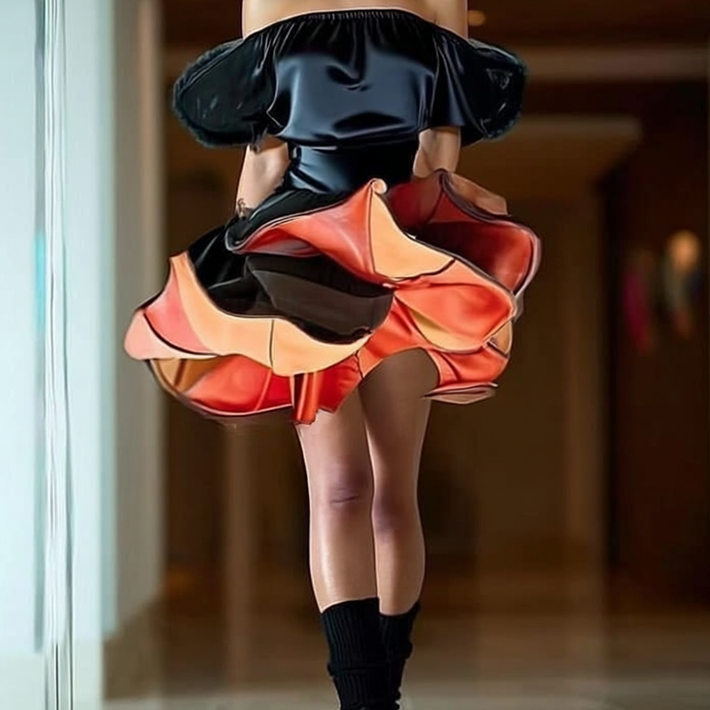 Designer 3D Flower Petal Mini Dress Ashore Designer Dress for Special Events-Custom Made Only