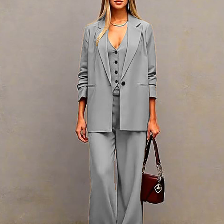 Personalized 3 Piece Office Suit with Vest Pants Chic Custom Style
