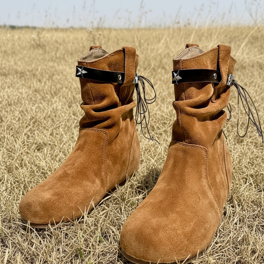 Relax and Comfort Women Slip on Moccasin Boots with Western-inspired charm