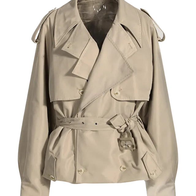 ASHORE Stylish Beige Trench Coat loose fit and Comfortable