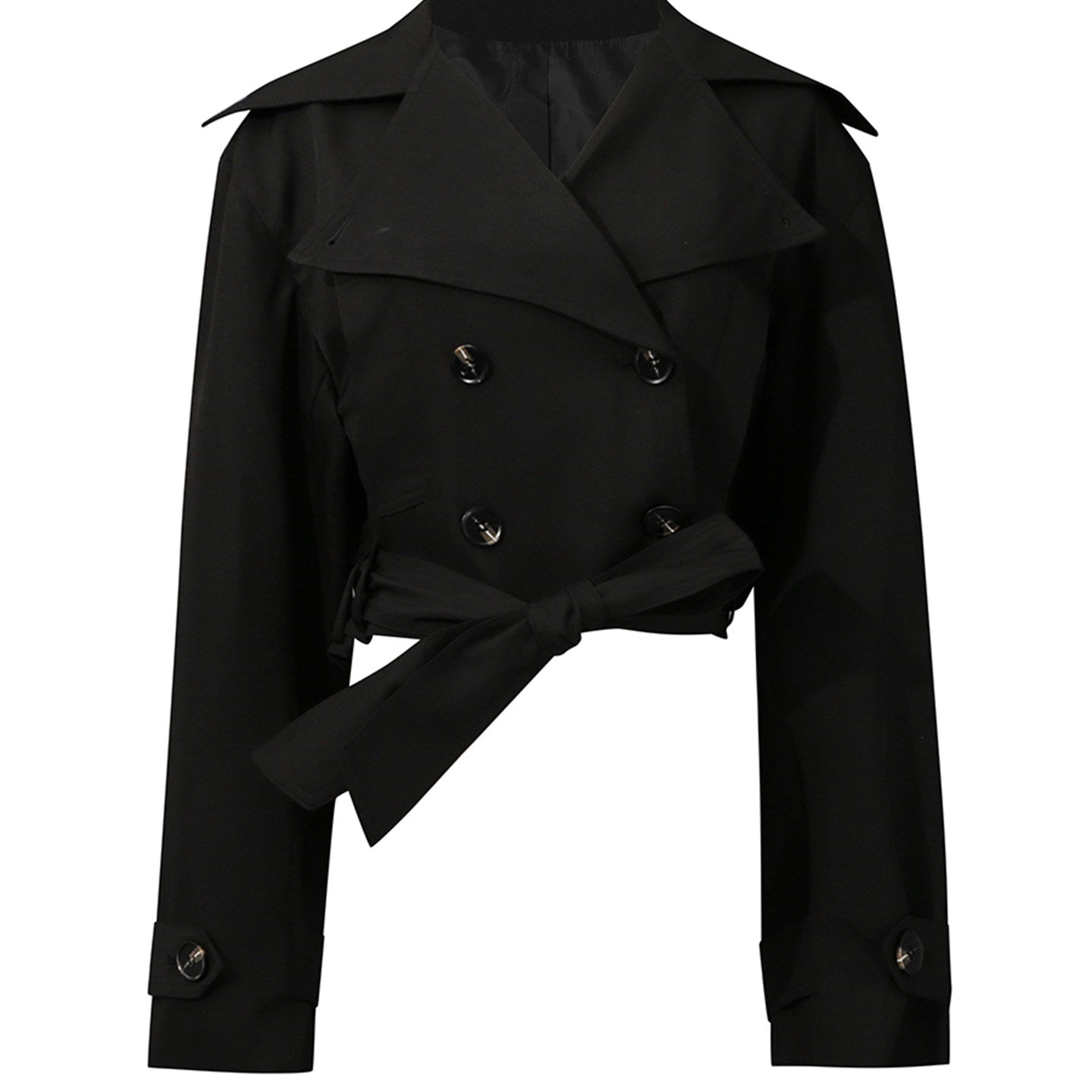 Women Modern Tailored Trench Coat and Short and ruffle shirts