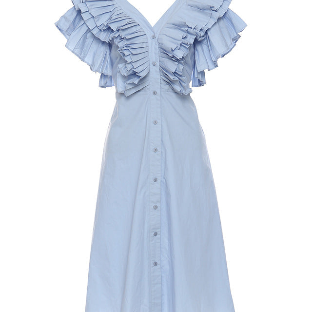 Ruffle Shoulder Dress