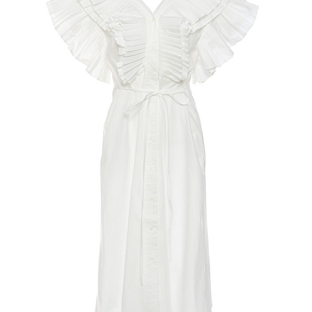 Ruffle Shoulder Dress