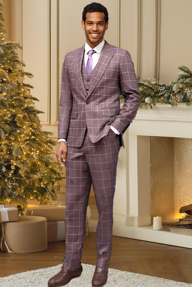 Men_s_Classic_Pin_Plaid_Three-Piece_Suit_for_formal_occasions