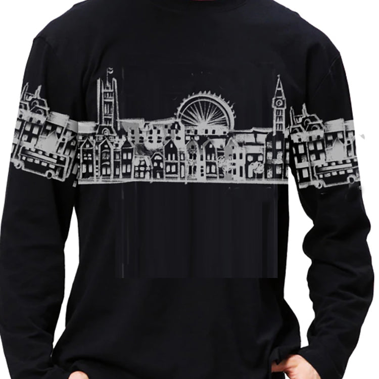 London-UK Ashore Travel Shirts- London-UK Series No. 232001 Artist Handpaint Long Sleeve Shirt EU Size 100% Cotton High Quality Gifts Tops