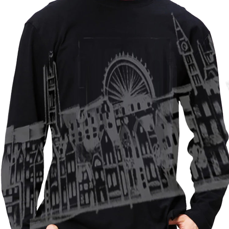 London-UK Ashore Travel Shirts- London-UK Series No. 232001 Artist Handpaint Long Sleeve Shirt EU Size 100% Cotton High Quality Gifts Tops