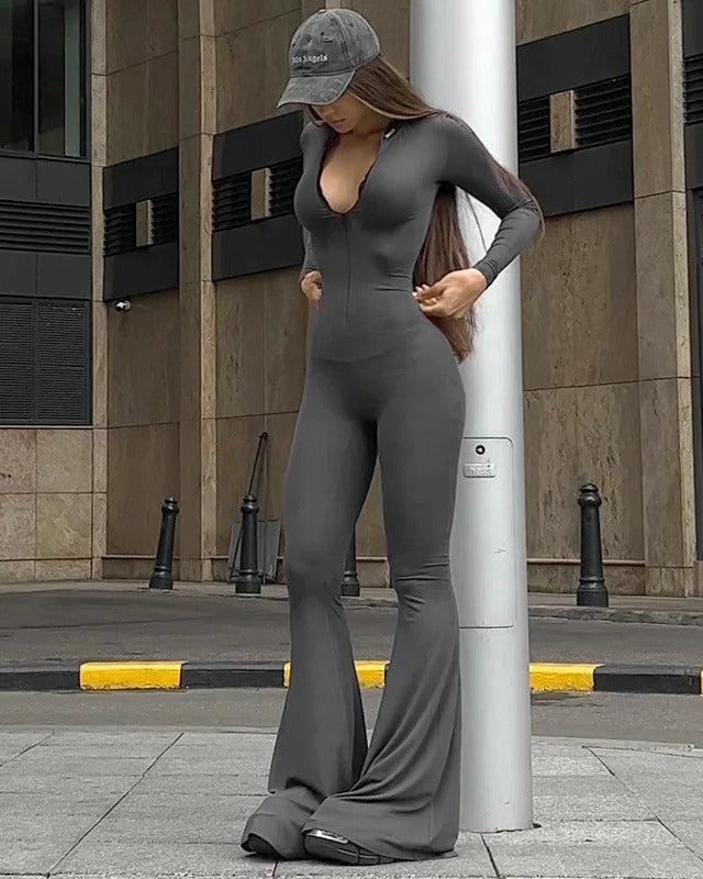 Modern_Women_Two-Piece_Set_Flare_Pant_Jumpsuit_with_Sh78rt_Bubble_Vest_Aviator_Jackets-grey-3