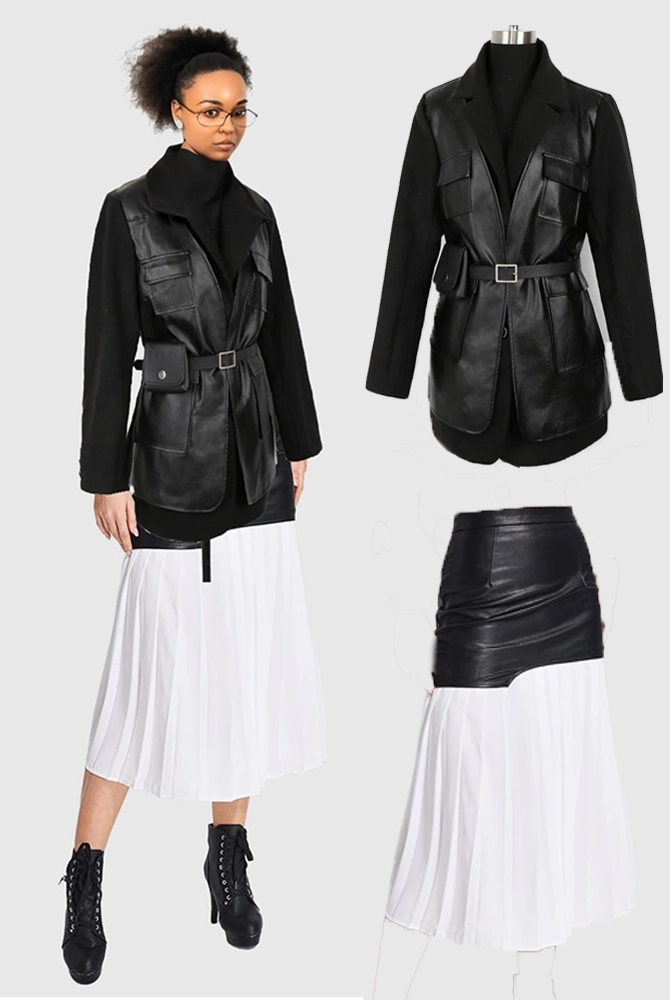 Outfit_Sets_PU_leather_wool_blend_coat_paired_with_a_trendy_leather_and_pleated_skirt