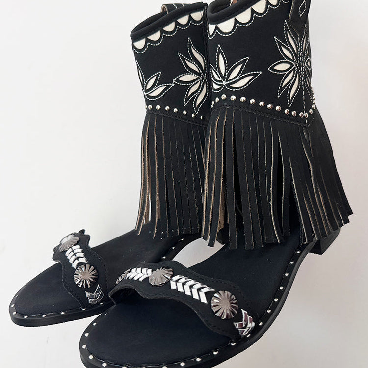 Ashore Shop Summer Western Cowgirl Tassel Boots