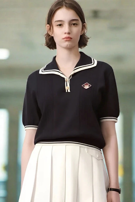 Sailor-Collar-Short-sleeved-Sweater-Knitted-Shirt-for-Women-Summer-New-4