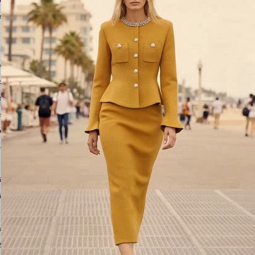 ASHORE Shop Women Vintage Designer Jacket and long skirt Formal Sets