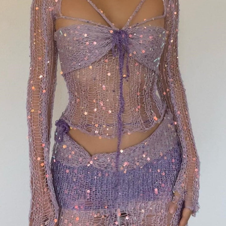 Ashore Shop Sequins Knitted Summer Women Beach Outfits