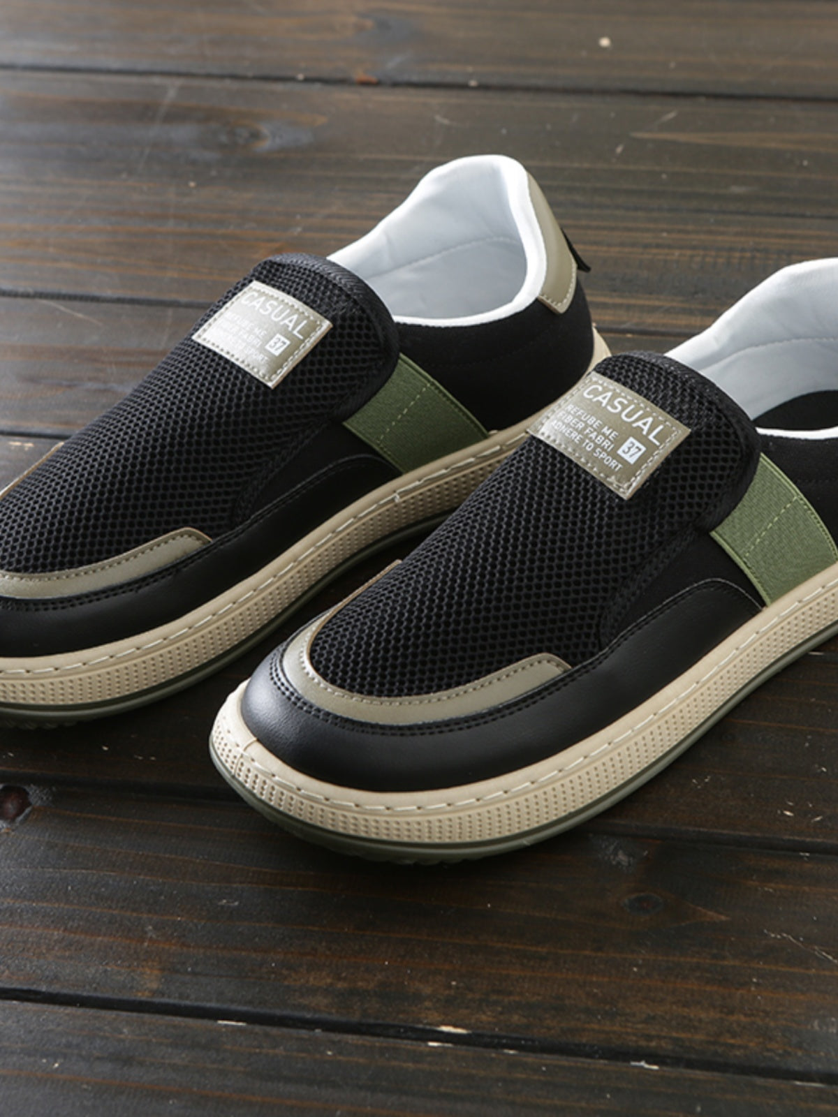 Spring and summer men's lazy shoes mesh non-slip flat shoes men's sneakers-5