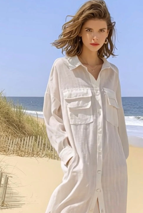 Summer_Luxury_Comfort_Linen_Shirt_Long_Dress_Beach_Anti_UV_Piece