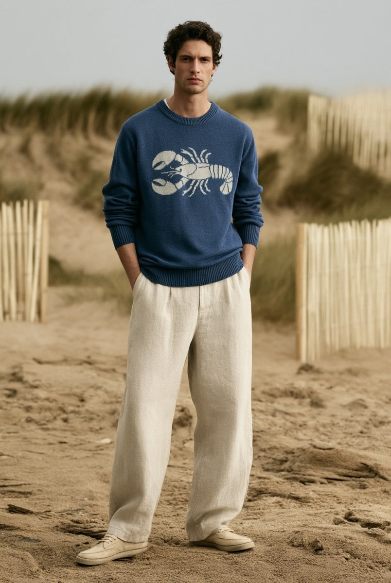 The_Ocean_Life_Ashore_Unisex_lobster_Jacquard_Sweater_Jumpers