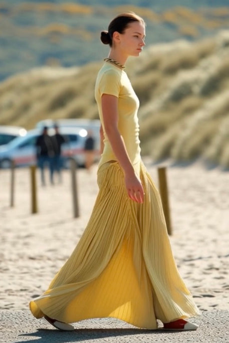 Tshirt_Pleated_Satin_Maxi_Dress_Ashore_Design-2