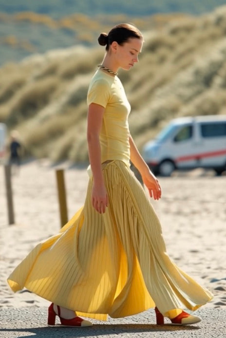 Tshirt_Pleated_Satin_Maxi_Dress_Ashore_Design-3