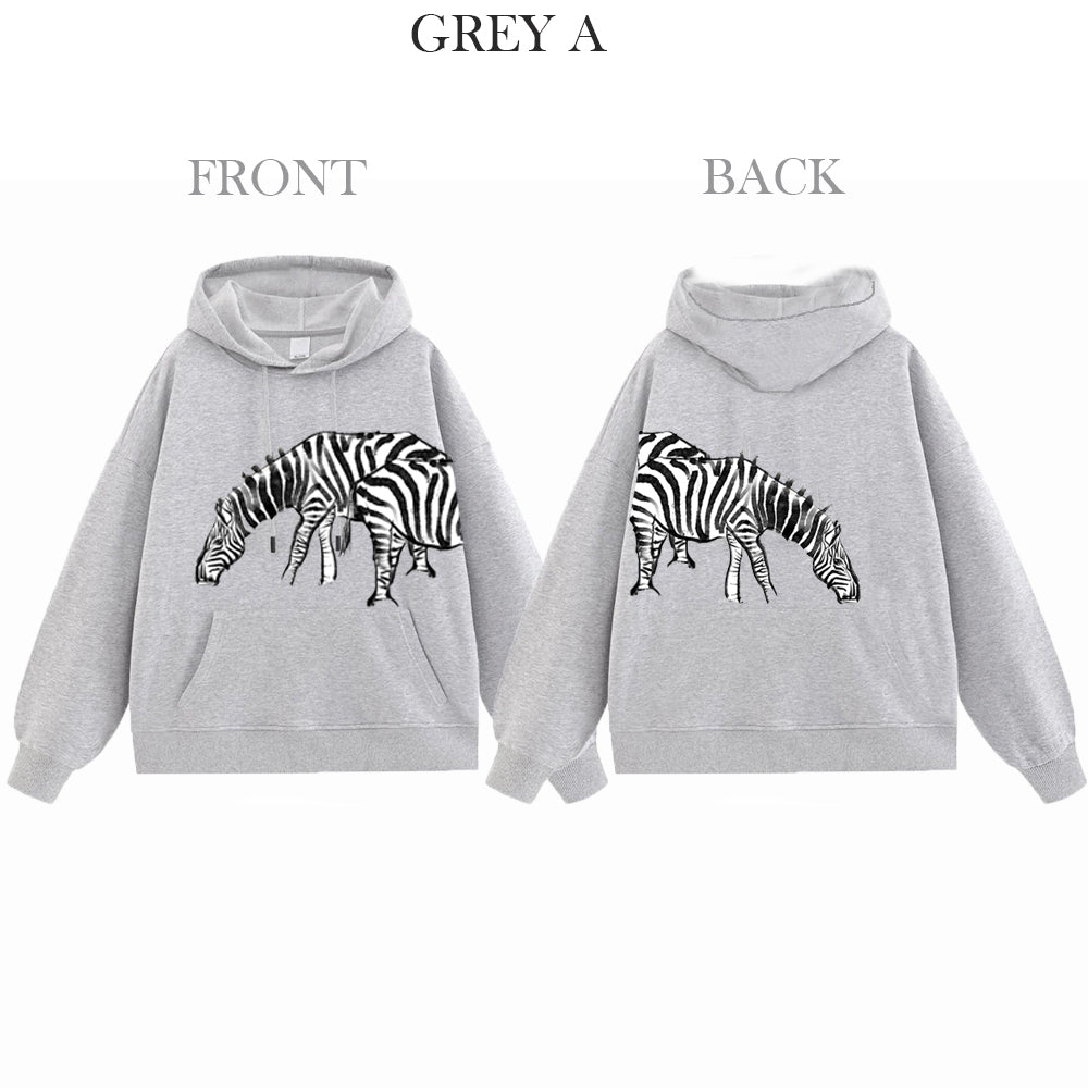 Zebra Dual Match Hoodies Unisex Valentine Artist Hand Painting A& B Couple Matching Hoodies