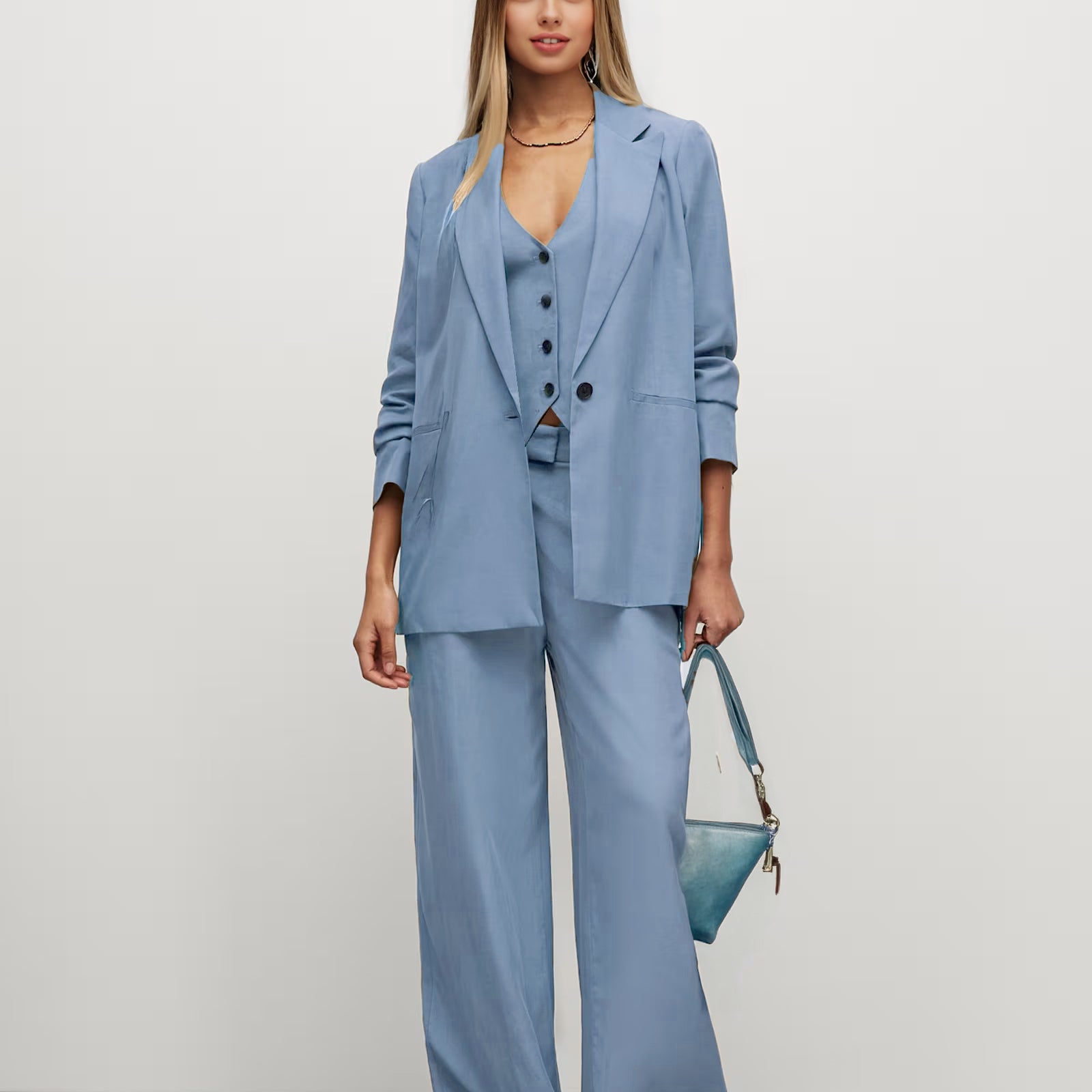 Personalized 3 Piece Office Suit with Vest Pants Chic Custom Style