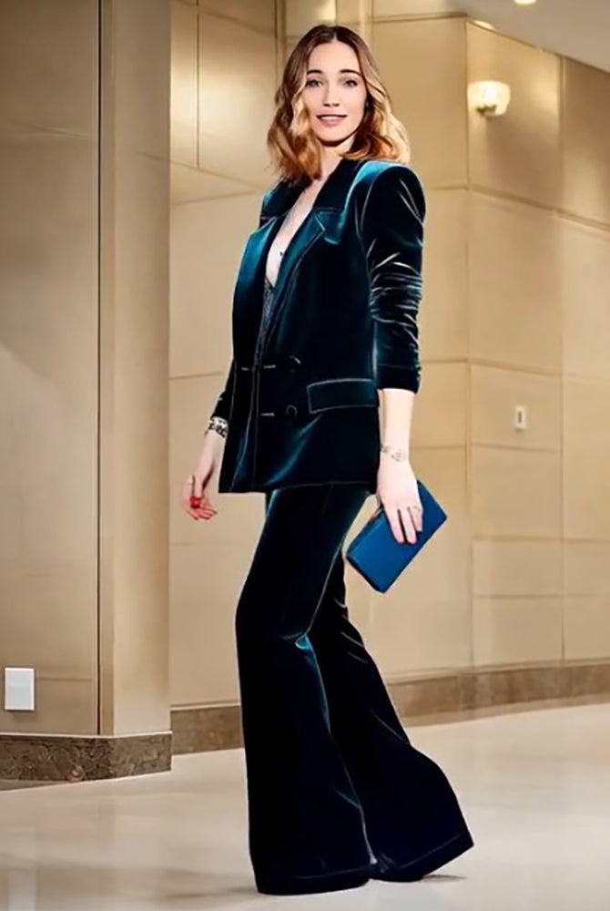 Velvet_Blazer_Pants_Women_Set_Purple_Brown_Autumn_Winter_New-4