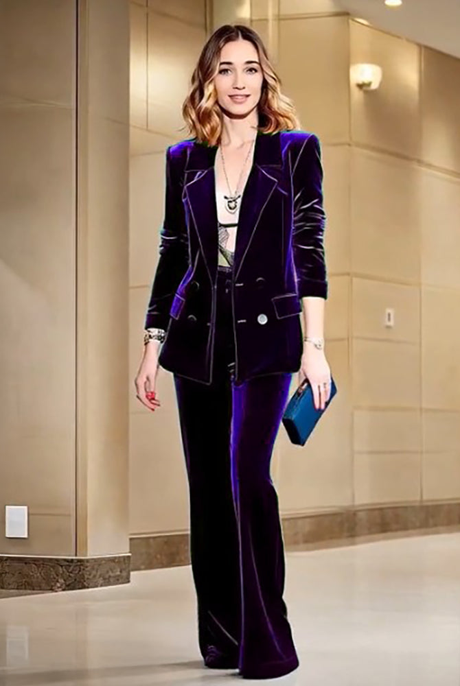 Velvet_Blazer_Pants_Women_Set_Purple_Brown_Autumn_Winter_New-6