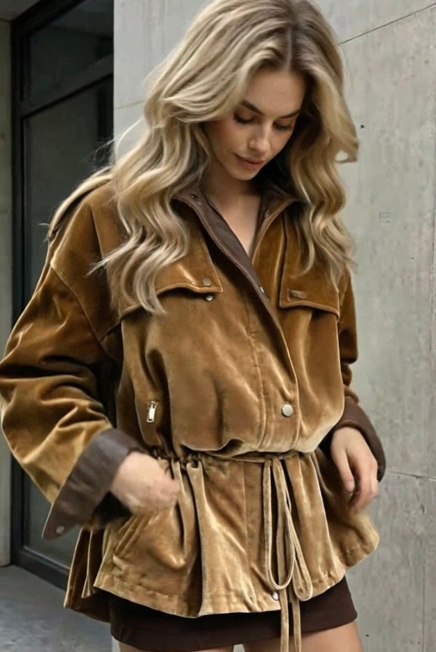 Velvet_Trench_Coat_ASHORE_Golden_Velvet_Utility_Windbreaker_Coat-2