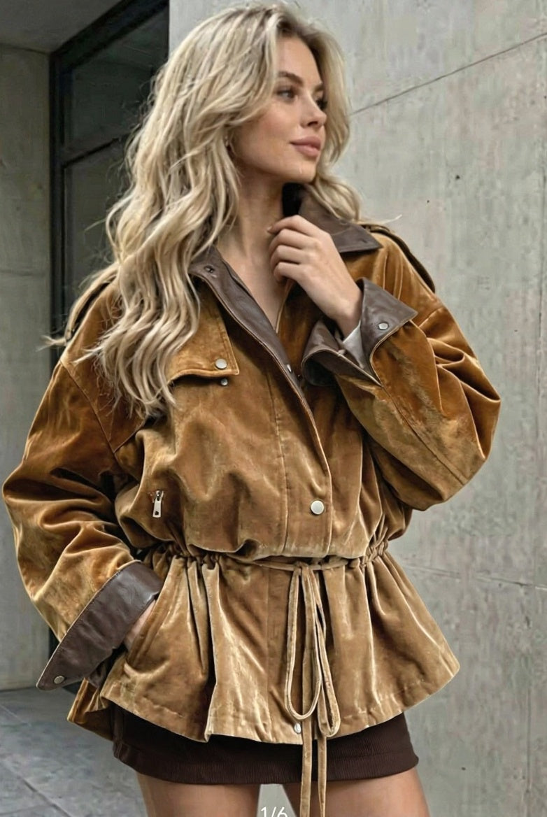 Velvet_Trench_Coat_ASHORE_Golden_Velvet_Utility_Windbreaker_Coat-3