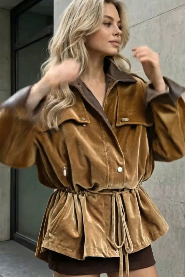 Velvet_Trench_Coat_ASHORE_Golden_Velvet_Utility_Windbreaker_Coat-7