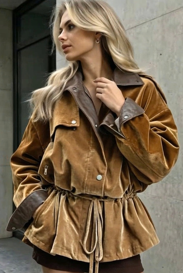 Velvet_Trench_Coat_ASHORE_Golden_Velvet_Utility_Windbreaker_Coat